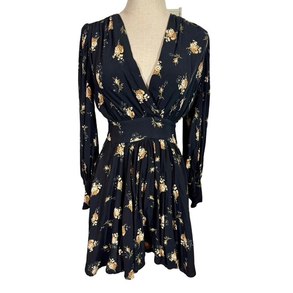 Maje Rasmus Floral Print Skater Long Sleeve Mini Dress Sz:34/US XS - Picture 6 of 15